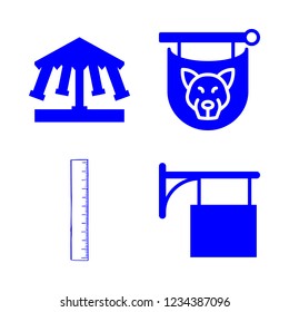 wood icon set about swing, sign, ruler and coffee shop vector set