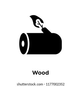 Wood icon vector isolated on white background, logo concept of Wood sign on transparent background, filled black symbol