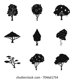 Wood icons set. Simple set of 9 wood vector icons for web isolated on white background