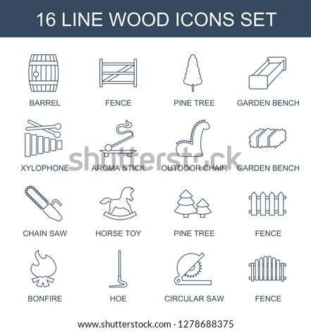 Wood Icons Trendy 16 Wood Icons Stock Vector Royalty Free