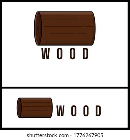 wood illustration with a flat, simple and minimalist style 