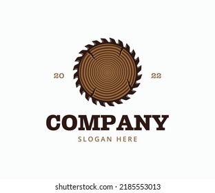 Wood Industries Company Logo. Carpentry Logo Template