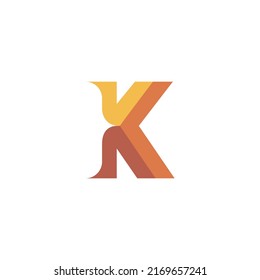 Wood K letter, icon, vector illustration