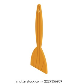 Wood kitchen tool icon isometric vector. Spatula grill. Baking utensil