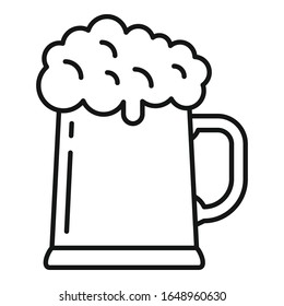 Wood kvass mug icon. Outline wood kvass mug vector icon for web design isolated on white background