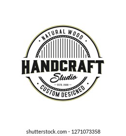 wood label logo, vintage and badge