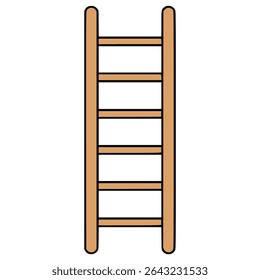 wood ladder home appliance tool flat color vector illustration template design