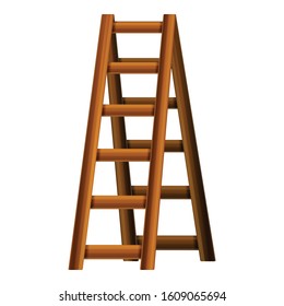 Wood ladder icon. Cartoon of wood ladder vector icon for web design isolated on white background