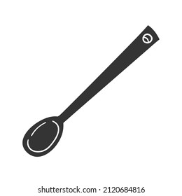 Wood Ladle Icon Silhouette Illustration. Kitchen Tools Vector Graphic Pictogram Symbol Clip Art. Doodle Sketch Black Sign.