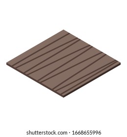 Holzlaminatsymbol. Isometrisch zur Vektorillustration von Holzlaminat für Webdesign einzeln auf weißem Hintergrund