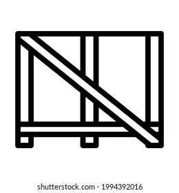 Wood Lathing For Fragile Goods. Bold outline design with editable stroke width. Vector Illustration.