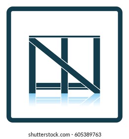 Wood lathing for fragile goods. Shadow reflection design. Vector illustration.