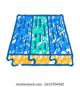 wood layer floor doodle icon sketch vector. wood layer floor sign. isolated symbol illustration