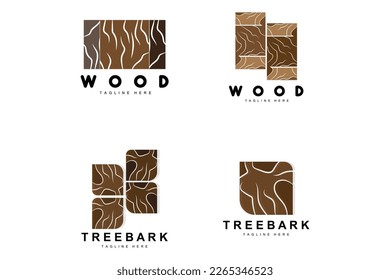 Logotipo de capa de madera Estructura de la corteza del árbol Diseño Vector de plantilla de bosque