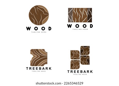 Logotipo de capa de madera Estructura de la corteza del árbol Diseño Vector de plantilla de bosque