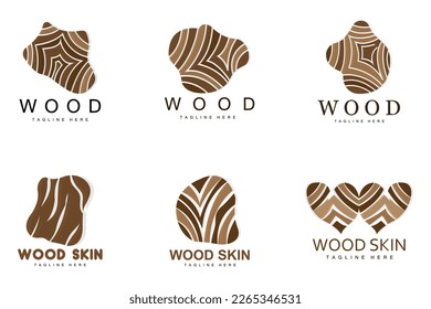 Wood Layer Logo Tree Bark Structure Design Forest Template Vector