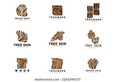 Wood Layer Logo Tree Bark Structure Design Forest Template Vector