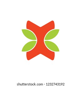 wood and leaf geometric design symbol vector