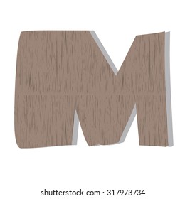 Wood letter M