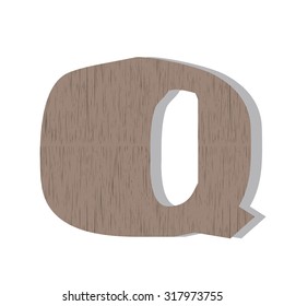 Wood letter Q