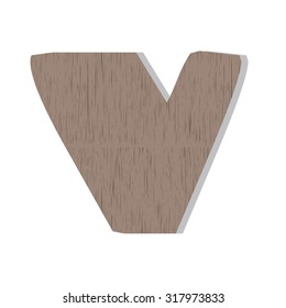 Wood letter V