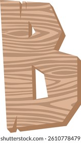 Wood Letter Vector Element Alphabet B