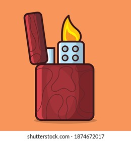 wood lighter isolated vector illustration in flat style 