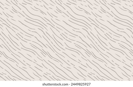 Wood linear texture, beige lines on white background, vector seamless pattern