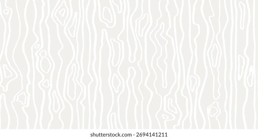 Wood linear texture, grey lines on white background, vector pattern