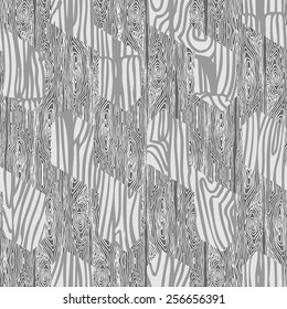  Wood lines seamless pattern. Vector texture hand drawn white and gray background. Geometric motives.