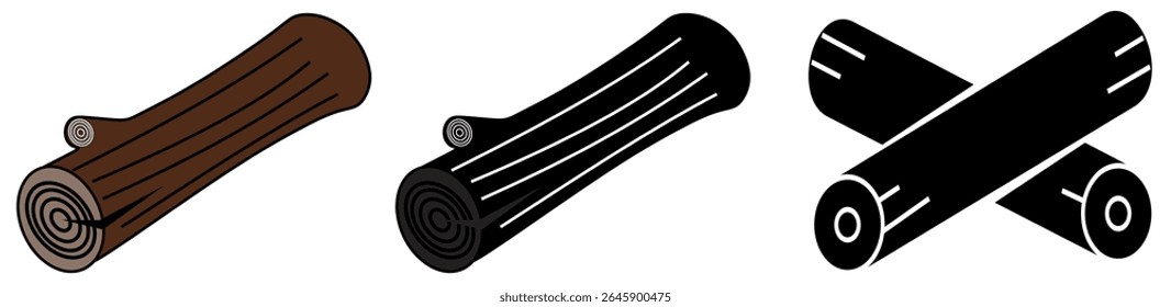 Wood Log Doodle, a hand drawn vector doodle illustration of a wood log