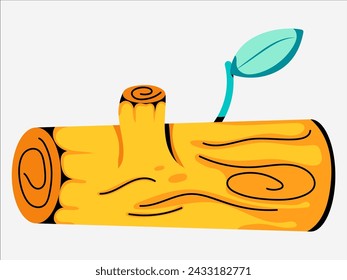 wood log farm design with modern illustration concept style for badge log sticker illustration