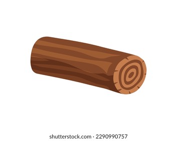 Icono plano de registro de madera en la ilustración del vector de fondo blanco