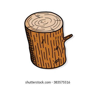 Wood Log, a hand drawn vector illustration of a wood log.