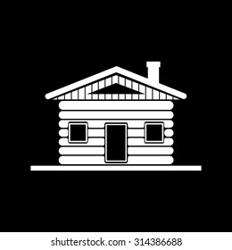 Wood log house icon vector