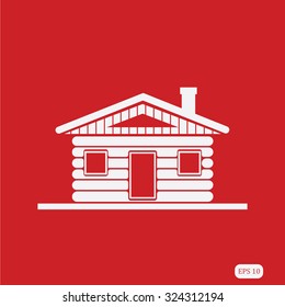 Wood log house icon vector
