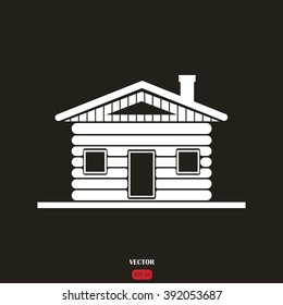 Wood log house icon vector