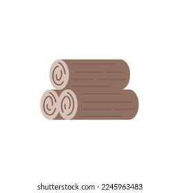 Ilustración de diseño de icono de registro de madera aislada