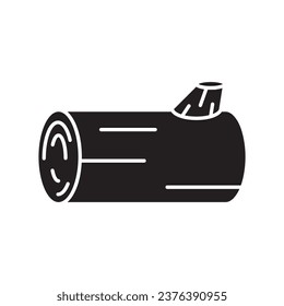 Wood log icon. filled flat icon Symbol, logo illustration on white background..eps
