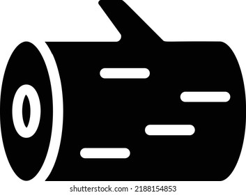 Wood Log Icon With Glyph Style, Camping Sign And Symbol Isolated On White Background