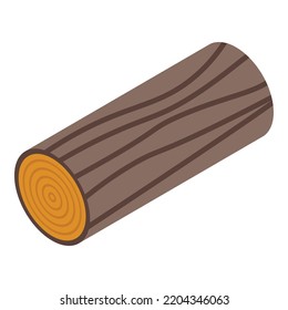 Wood Log Icon. Isometric Of Wood Log Vector Icon For Web Design Isolated On White Background