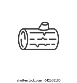 Wood Log Line Icon, Outline Vector Sign, Linear Style Pictogram Isolated On White. Symbol, Logo Illustration. Editable Stroke. Pixel Perfect