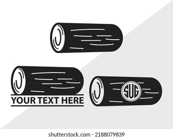 Wood Log Monogram SVG Printable Vector Illustration