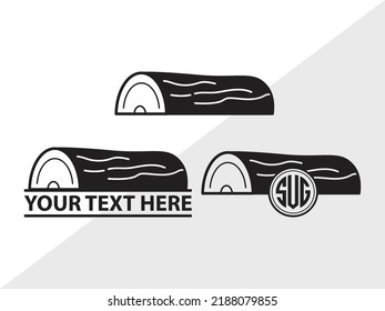 Wood Log Monogram SVG Printable Vector Illustration