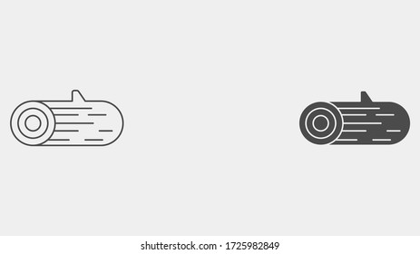 Símbolo de símbolo del icono del vector relleno y el contorno del registro de la madera