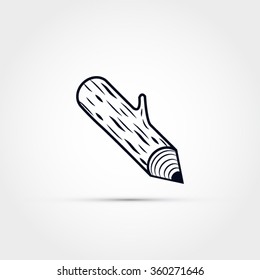 Wood log pencil illustration