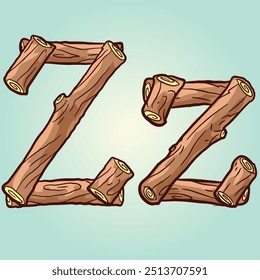 Wood Log Stump Alphabet Letter Z