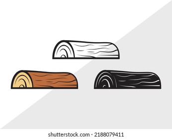 Wood Log SVG Printable Vector Illustration