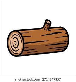 wood log vector art isolated on white background
