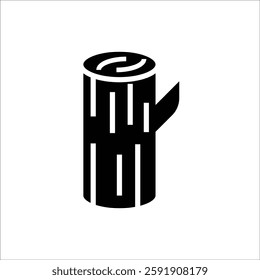 wood log vector icon line template